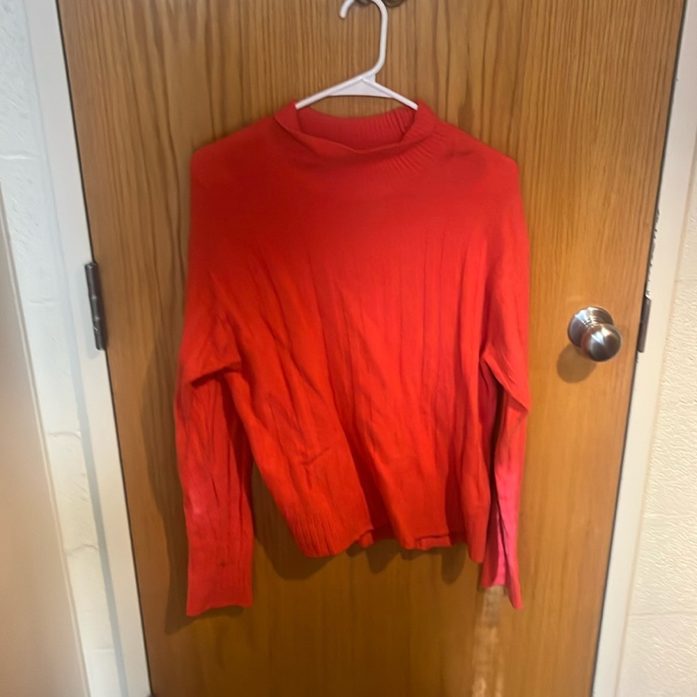 Mock neck red sweater